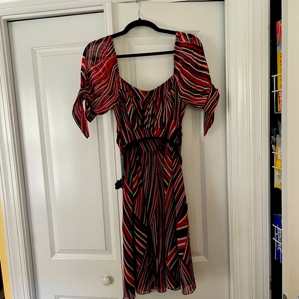 Vintage Y2K ABS Collection striped belted dress EUC